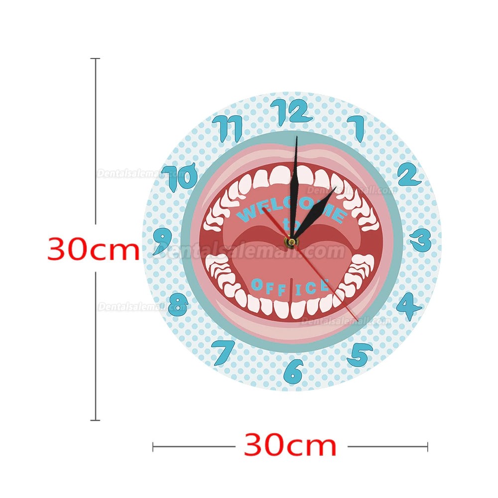 Dental Clinic Teeth Clock Personalized Business Name Wall Clock Custom Dentist Name