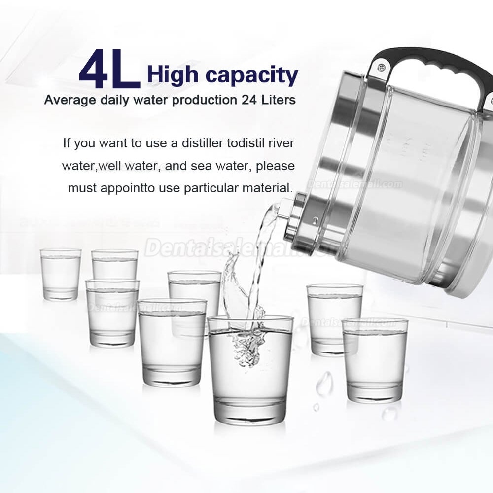 750W 4L Dental Water Distiller Purifier Filter Distilled Water Filter Machine Distillation Stainless Steel