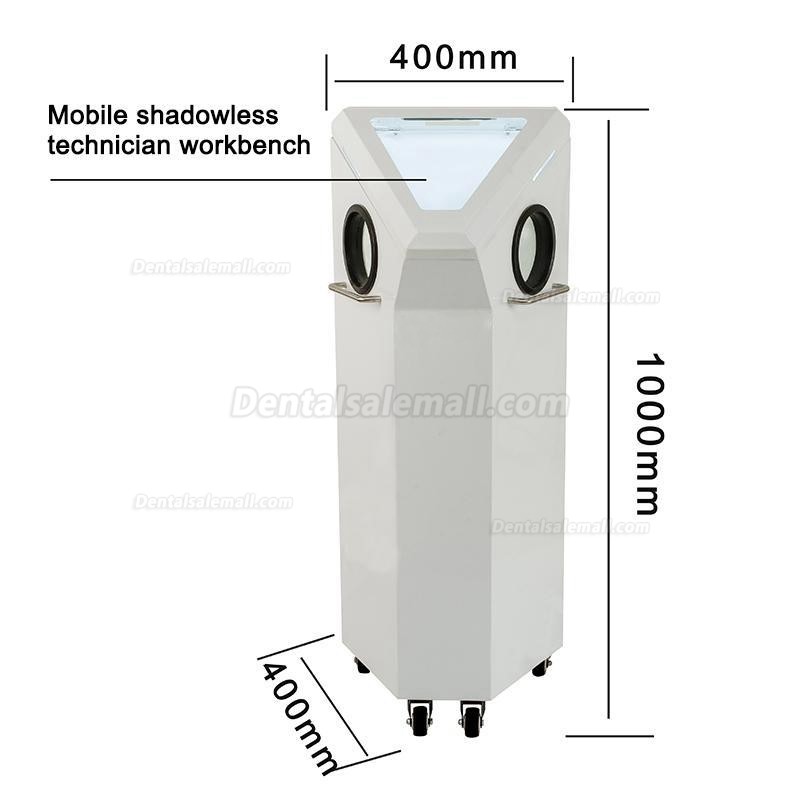 Mobile Dental Sandblaster Polisher Vacuum Cleaner Shadowless LED System 4-in-1 Machine