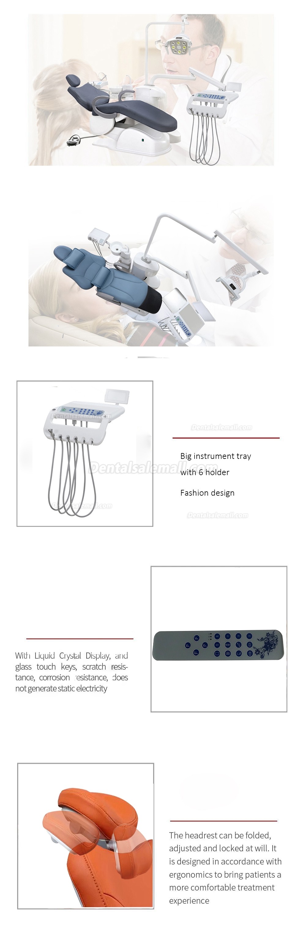 DSM-A6800 Luxury Dental Chair Treatment Unit Touch-screen Control System