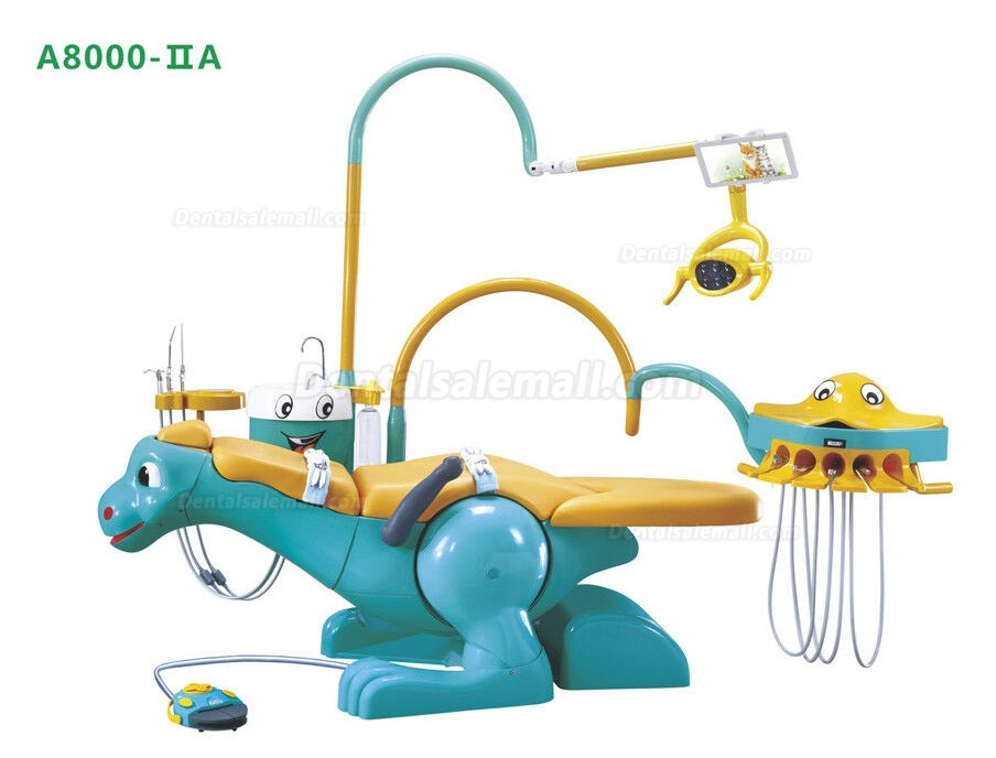 A8000-IIA Pediatric Dental Unit Chair Lovely Dinosaur Chair for Children with 2 Dentist Stools