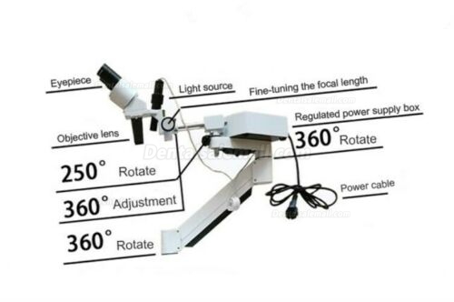 Dental Surgical Microscope Operating Loupe with 5W LED Light＆Trolley Cart Unit for ENT