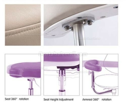 Dental Medical Chair Adjustable Mobile Nurse's Stools PU Leather AD90B