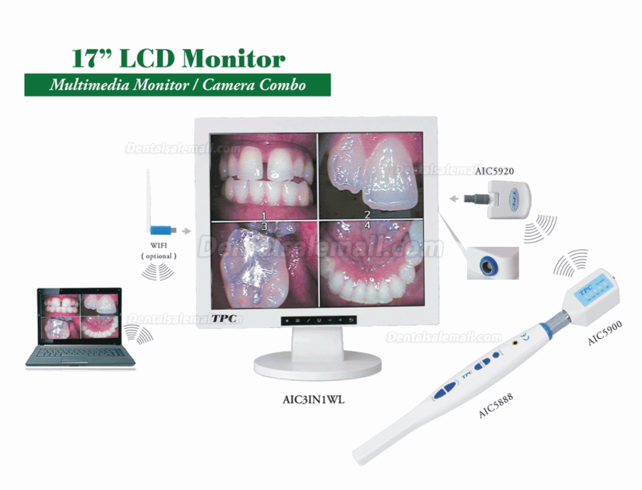 TPC Dental Cordless Intraoral Camera AIC5855A with 17