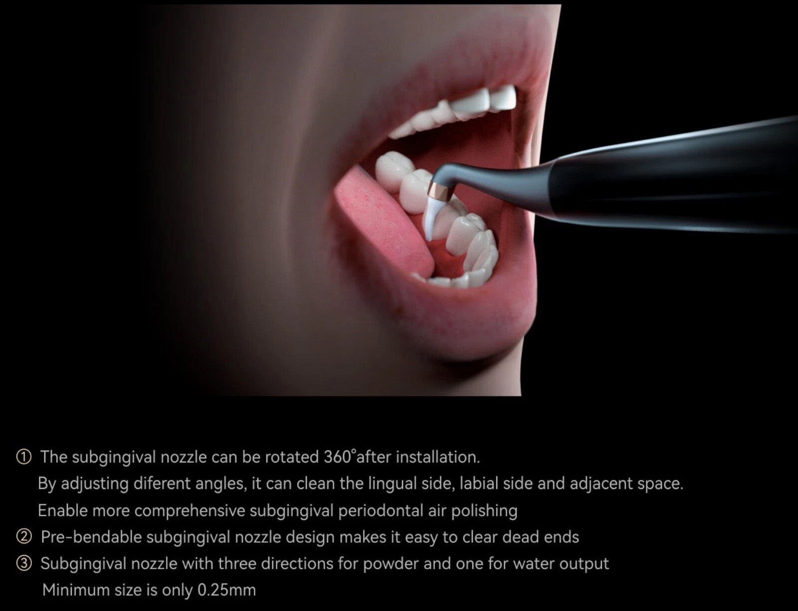 Woodpecker AP-H Plus Dental Air Flow Polisher Prophy Handpiece SupraGingival / Subgingival