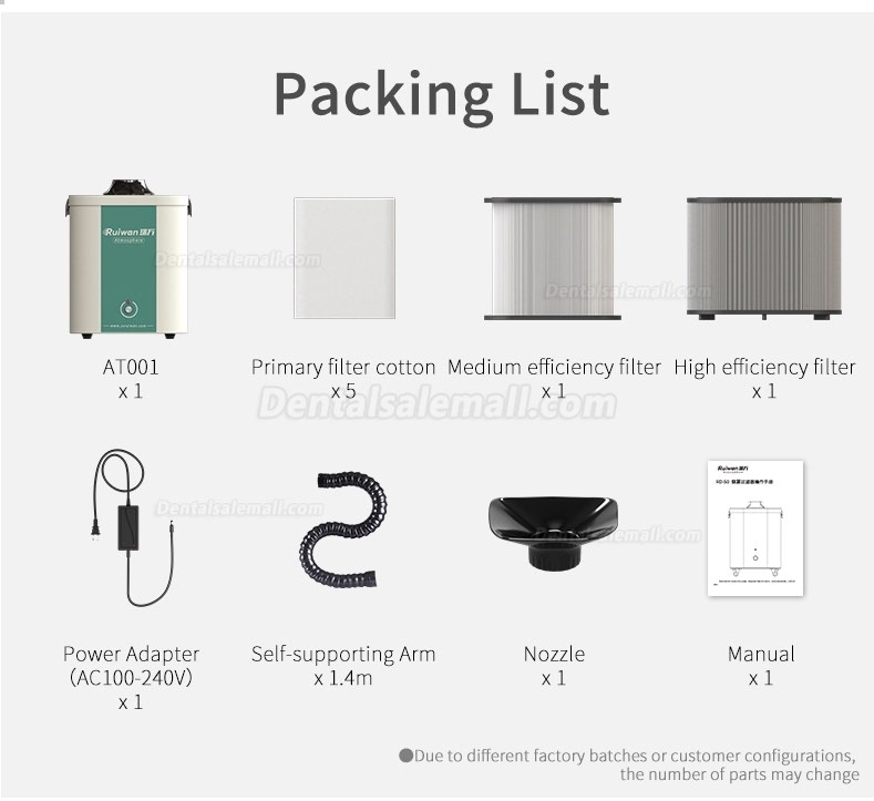 Ruiwan AT001 80W Portable Mini Fume Extractor Atmosphere for Industry Soldering Laser Making Laser Cosmetic