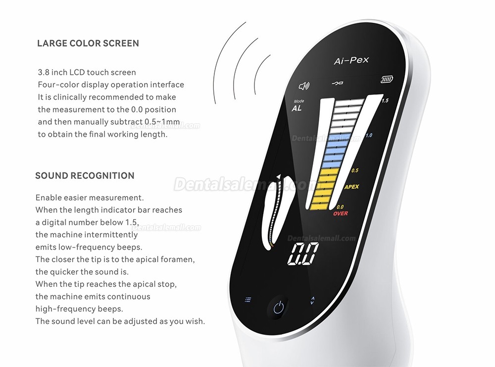 Woodpecker Ai-Pex Dental Endodontic Apex Locator with Pulp Tester 3.8'' LCD Touch Screen