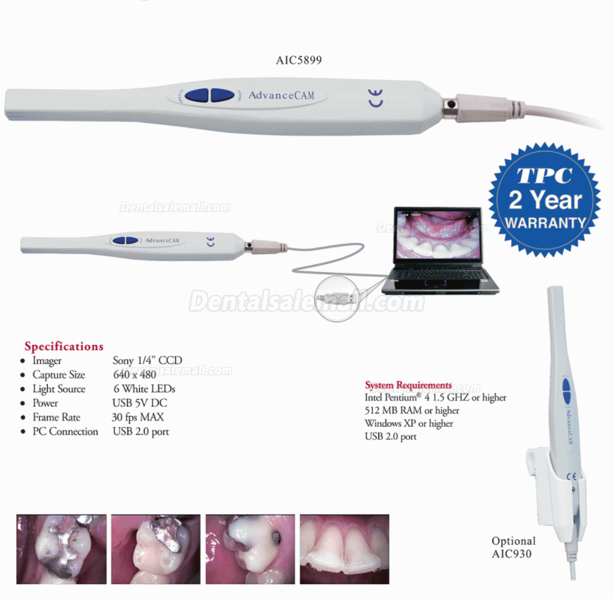 TPC Dental AIC5899 CAM USB Direct Intraoral Camera