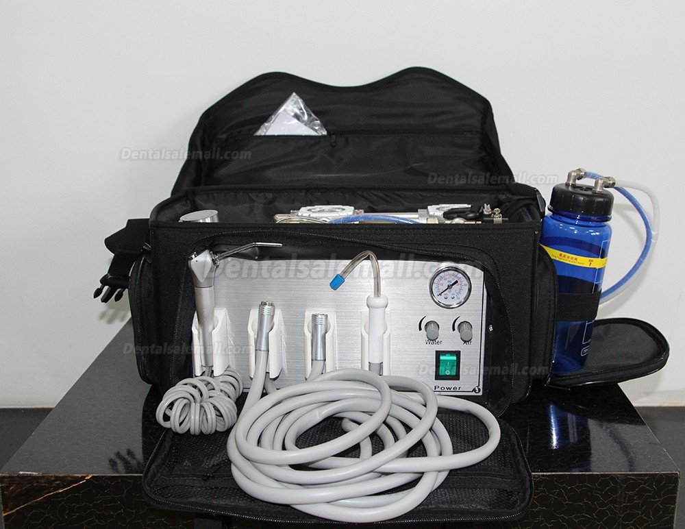 Portable Dental Unit Backpack with Compressor + 3 Way Syringe + Suction ...