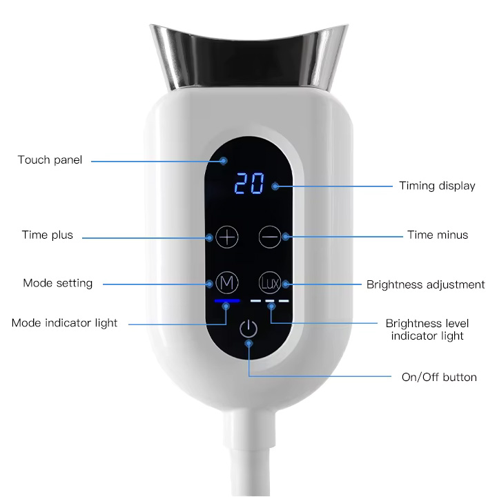 Bonin BM01-C Floor-standing Mobile Dental LED Teeth Whitening Lampe 3-Color Light