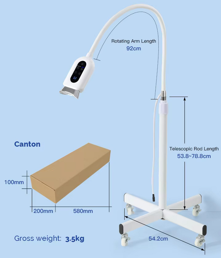 Bonin BM01-C Floor-standing Mobile Dental LED Teeth Whitening Lampe 3-Color Light
