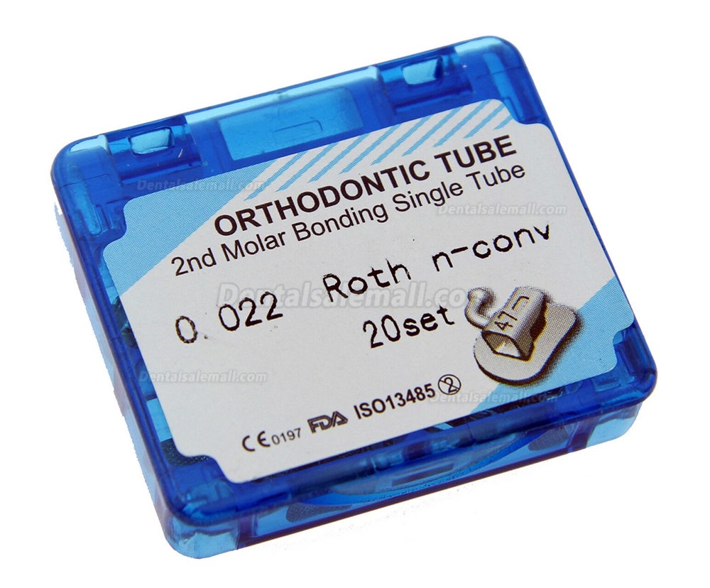 20 Set Orthodontic Bondable Buccal Tubes Roth 022 2nd Molar Non-Convertible