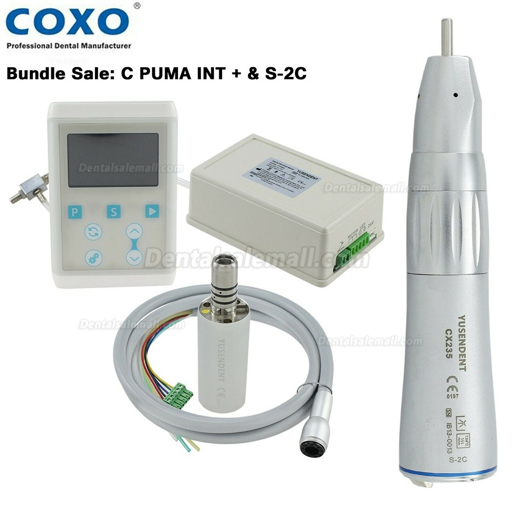 YUSENDENT COXO Dental Built in Electric LED Micro Motor 1:1 Fiber Optic Straight Handpiece YUSENDENT COXO Dental Built in Electric LED Micro Motor 1:1 Fiber Optic Straight Handpiece