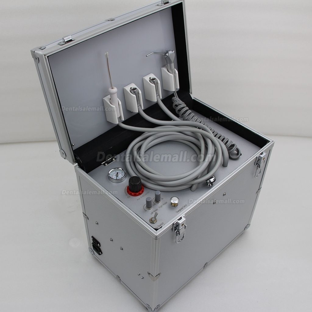 BD-402 Portable Dental Turbine Unit with Air Compressor + Greeloy Portable Dental Chair GU-P101