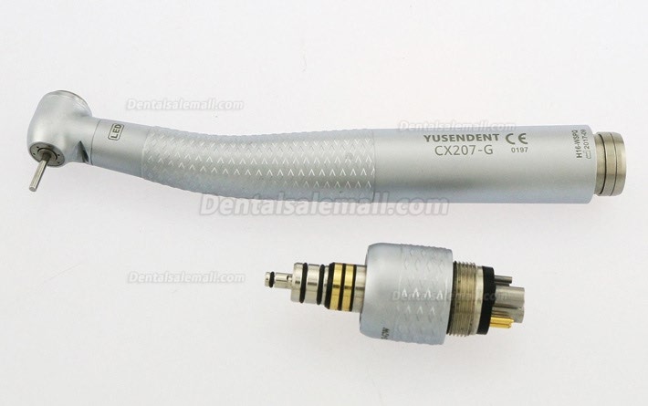 YUSENDENT® COXO CX207-GW-PQ Fiber Optic Turbine Handpiece W&H Compatible (With Coupler x1+ Without Coupler x2)