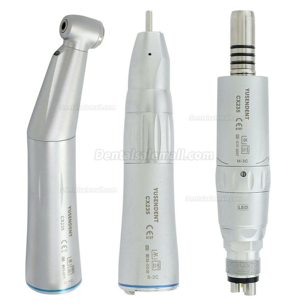 YUSEDENT CX235 COXO Dental Led Fiber Optic Low Speed Contra Angle Air Motor Straight Handpiece Kit