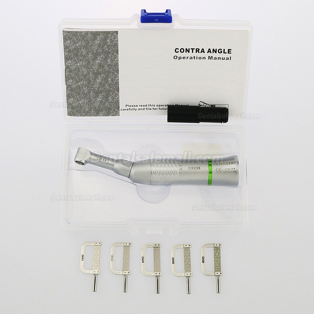 YUSENDNET COXO Dental 4:1 Contra Angle Handpiece Interproximal EVA IPR + 1Pc Striping Bur