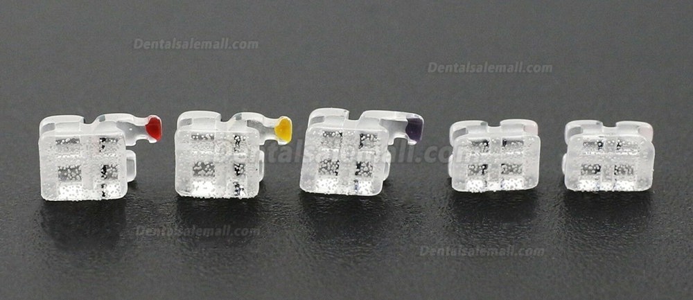20PCS Dental Orthodontic Sapphire Crystal Bracket Aesthetic Roth 022 3 4 5 Hooks