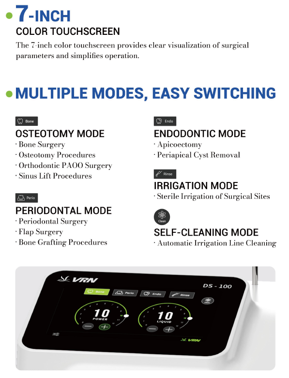 Vrn DS-100 Dental Piezosurgery Unit Piezo Ultrasonic Surgery System
