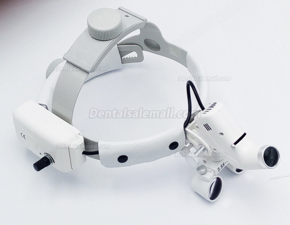 Dental Surgical Medical 2.5X420mm Headband Loupe with LED Headlight DY-105 White