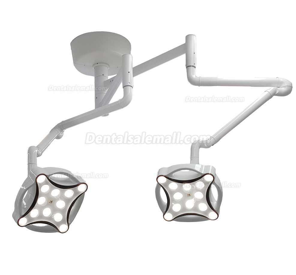 JD1700 Double Head Ceiling-mouted Dental LED Operating Light Medical Vet Operating Surgical Lamp