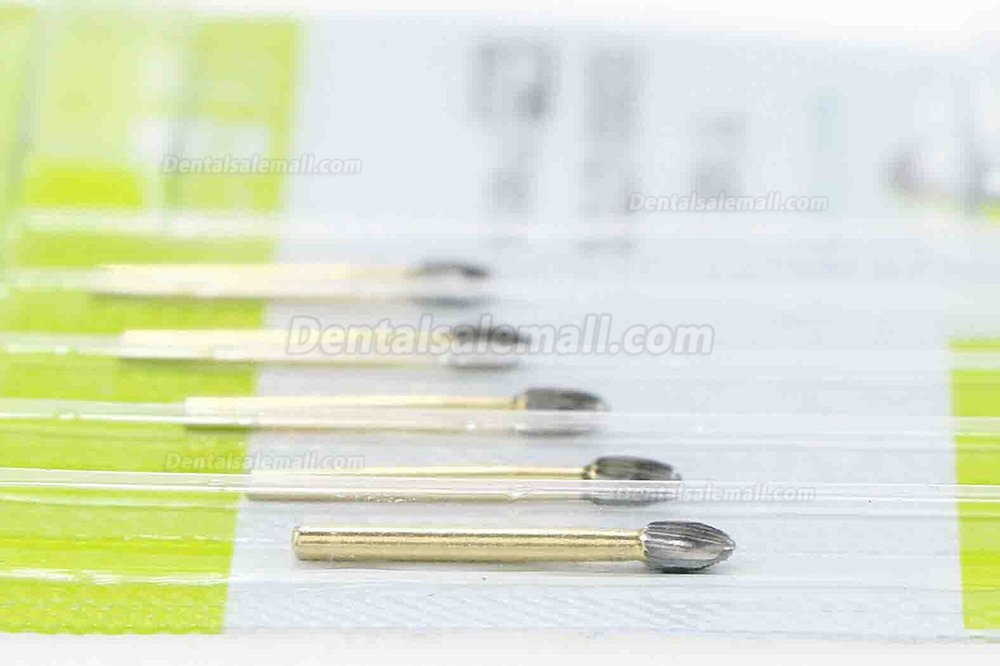 10Pcs/ 2Packs WAVE Dental Gold plated Trimming and Finishing Bur Taper Egg Ball TF 7408