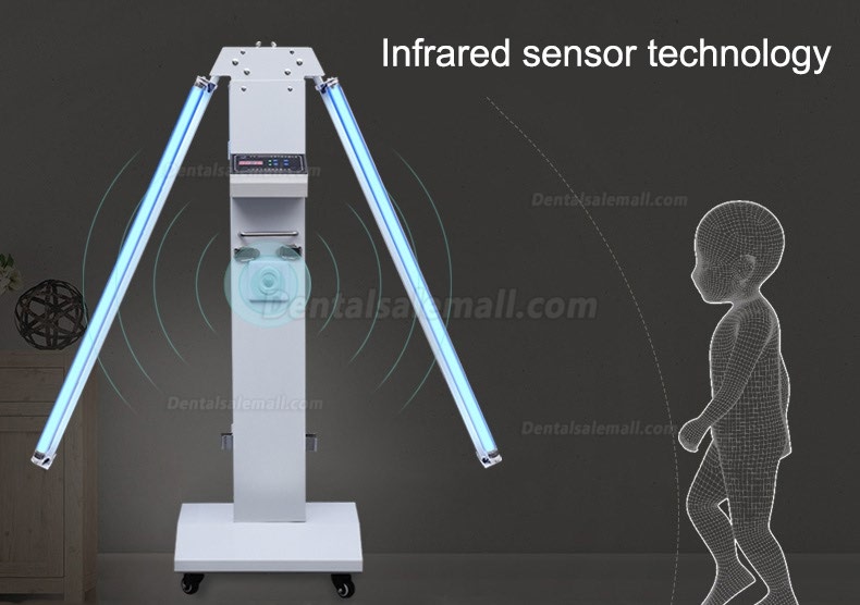 FY® 30FSI Mobile UV+Ozone Disinfection Cart Lamp Ultraviolet Sterilizer Trolley Unit With Infrared Sensor