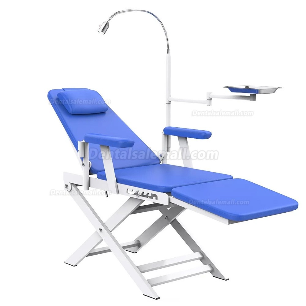 Portable Dental Folding Chair Foldable Dentist Chair with LED Light & Tray