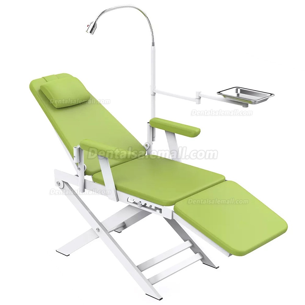 Portable Dental Folding Chair Foldable Dentist Chair with LED Light & Tray