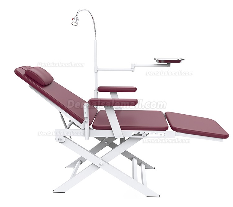 Portable Dental Folding Chair Foldable Dentist Chair with LED Light & Tray