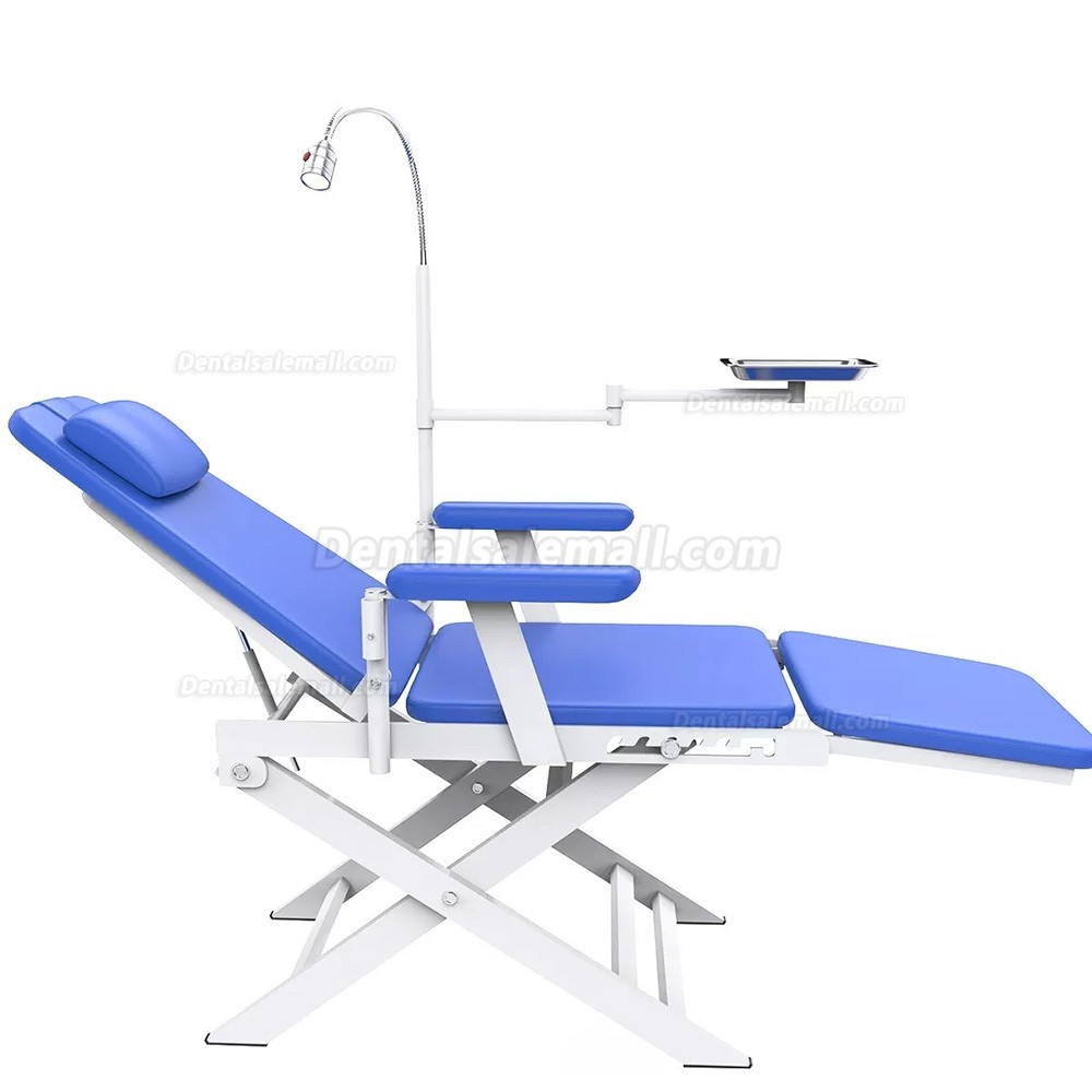 Portable Dental Folding Chair Foldable Dentist Chair with LED Light & Tray