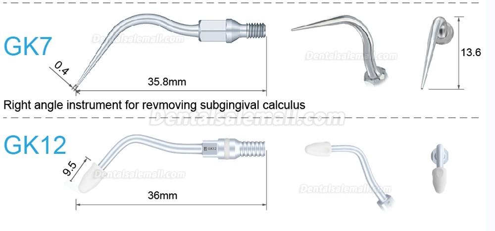 5Pcs Dental Scaler Scaling Tips GK1 GK2 GK3 GK4 GK5 GK6 GK7 GK12 GK14 GK16 Fit KAVO SONICflex Scaler Handpiece