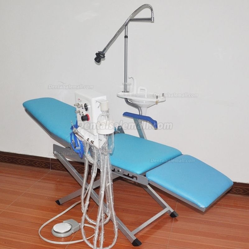 Portable Dental Chair Unit +LED Light Lamp+Triplex Syringe+Suction+Turbine Unit
