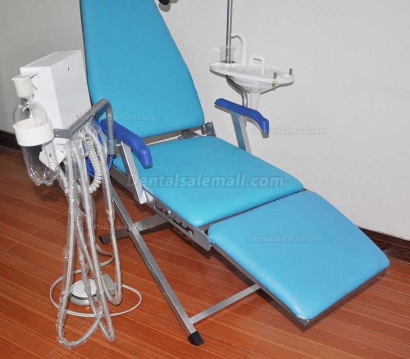 Portable Dental Chair Unit +LED Light Lamp+Triplex Syringe+Suction+Turbine Unit