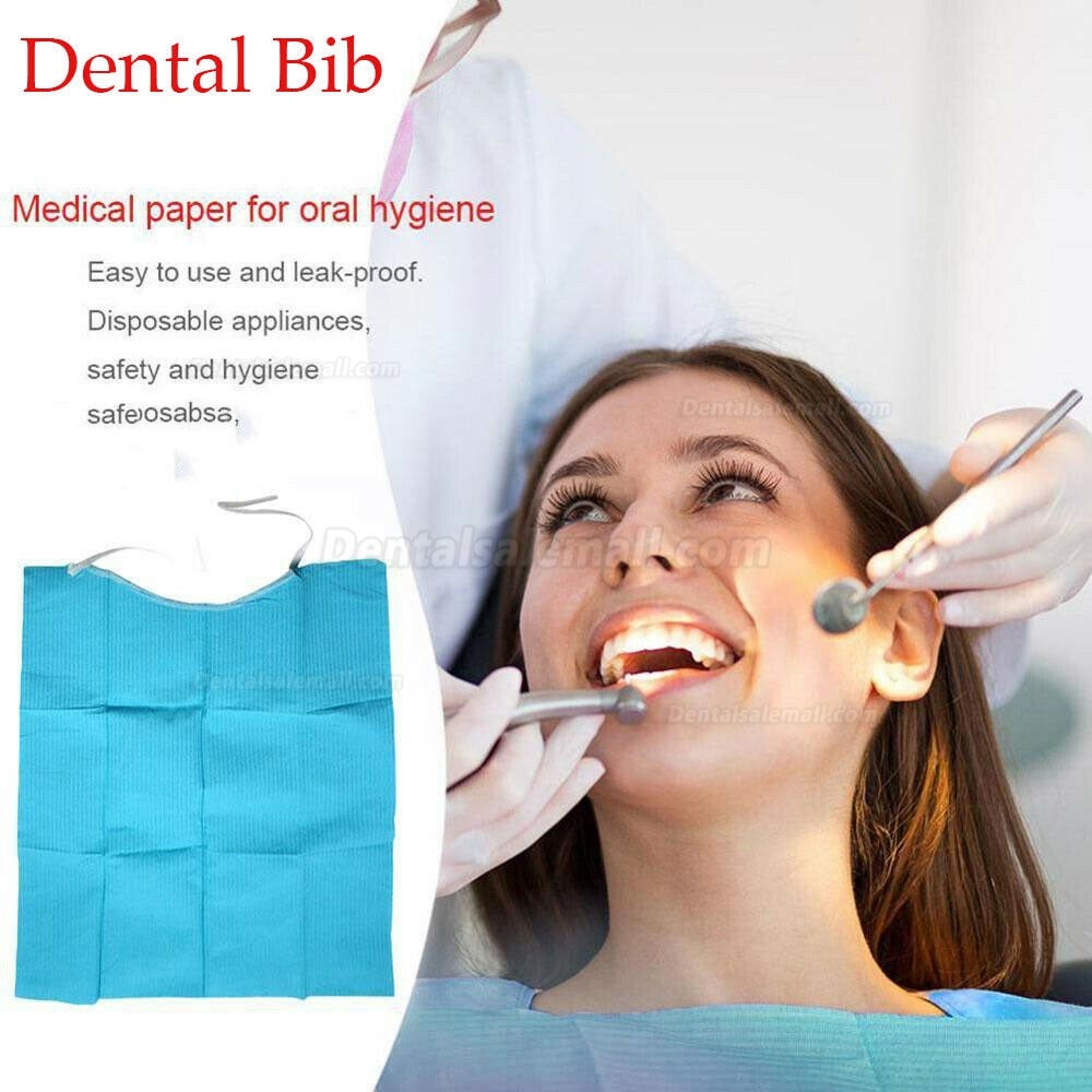 300pcs Waterproof Disposable Dental Bib Tie For Dental Oral Hygiene Treatment