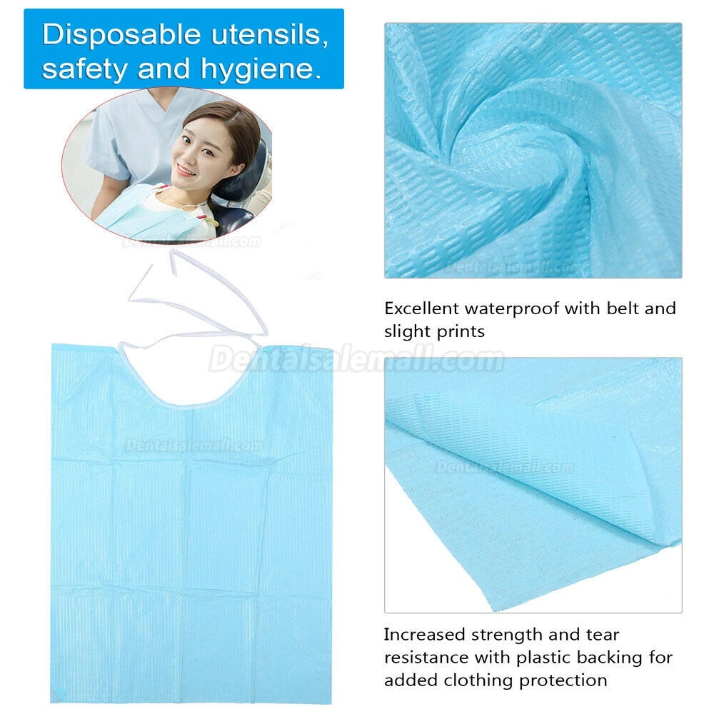 300pcs Waterproof Disposable Dental Bib Tie For Dental Oral Hygiene Treatment