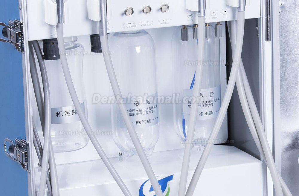 Greeloy Portable Dental Unit with Air Compressor GU-P204 + Triplex Syringe