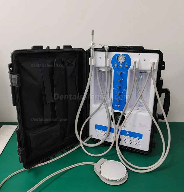 Greeloy GU-P204S Portable Dental Unit (Compressor+ Suction Unit+ Triplex Syringe+ HP Tube)