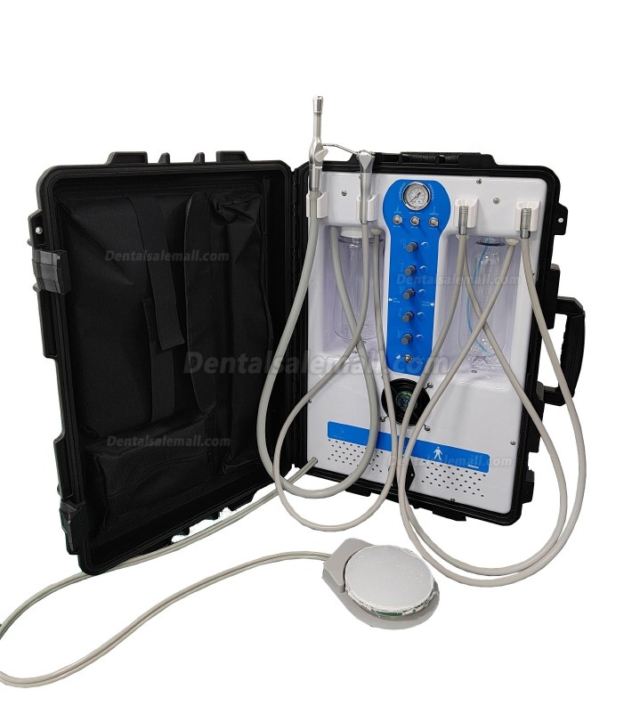 Greeloy GU-P204S Portable Dental Unit (Compressor+ Suction Unit+ Triplex Syringe+ HP Tube)
