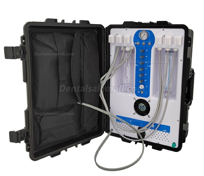 Greeloy® GU-P206S Portable Dental Unit with Air Compressor + Curing Light + Scaler 2/4H