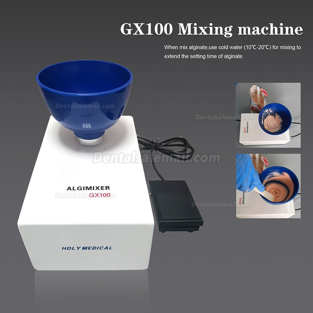 GX100 Dental Lab Alginate Mixer Dentures Alginate Mixing Machine Foot Pedal Control
