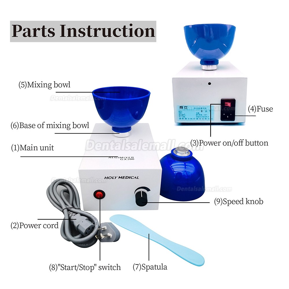 GX-200 Dental Lab Alginate Impression Mixer Multifunctional Mixing Machine Knob Control