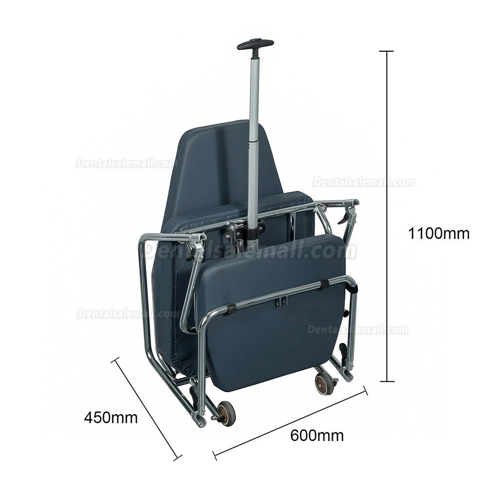 Greeloy GU-P101 Updated Adjustable Portable Dental Folding Chair Stainless Steel Frame with Black Backpack