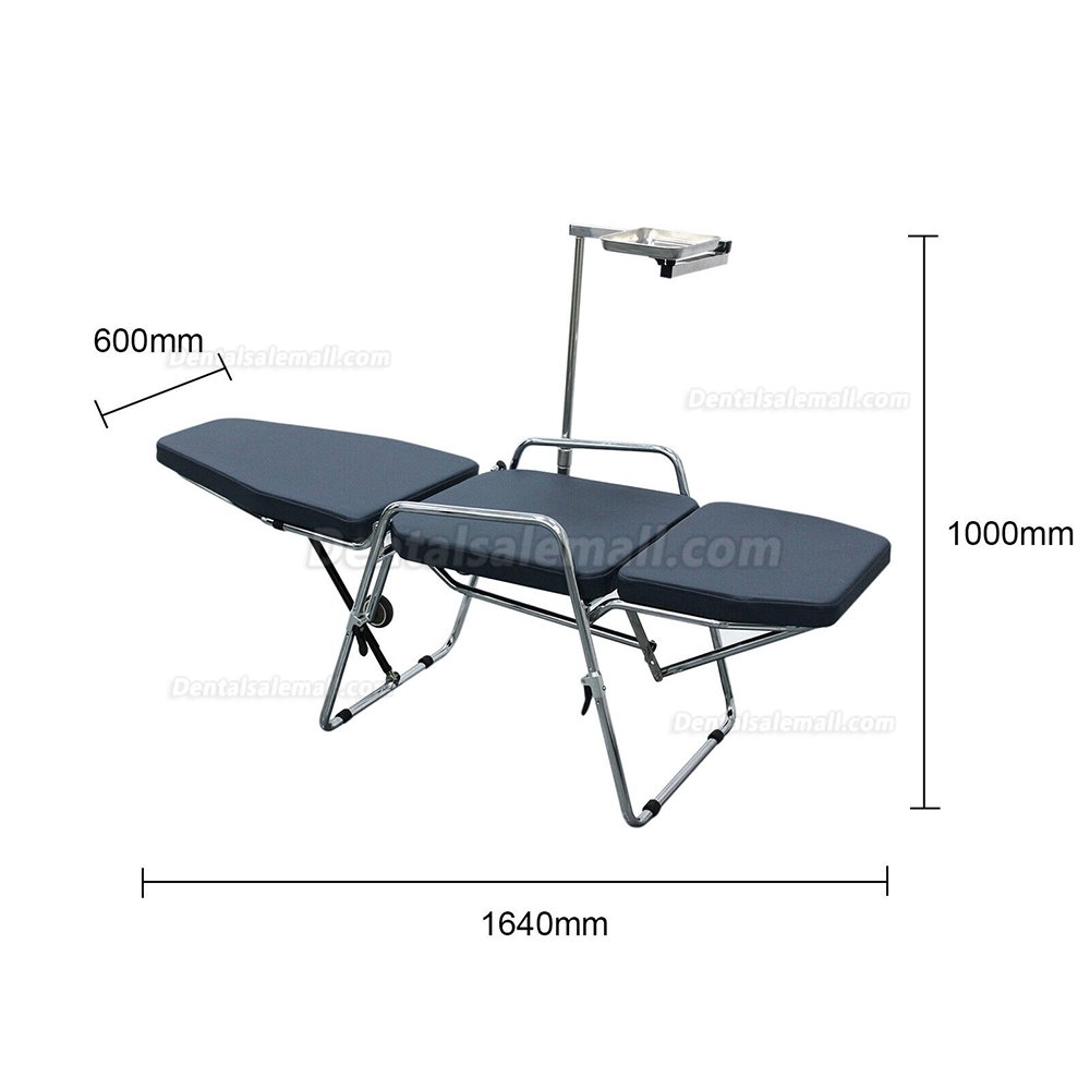 Greeloy GU-P101 Updated Adjustable Portable Dental Folding Chair Stainless Steel Frame with Black Backpack