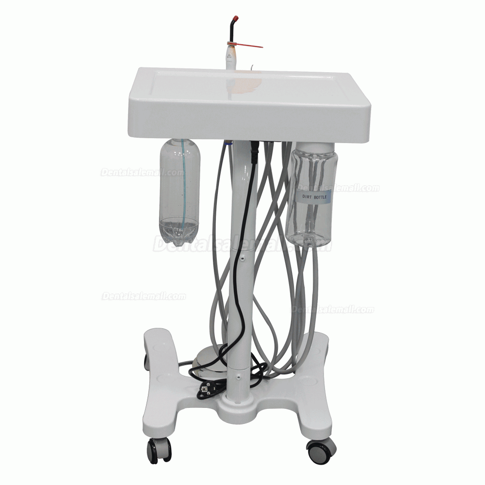 Greeloy Mobile Dental Cart Unit GU-P302 with Air Compressor GA-P300+ Curing Light+ Scaler Handpiece