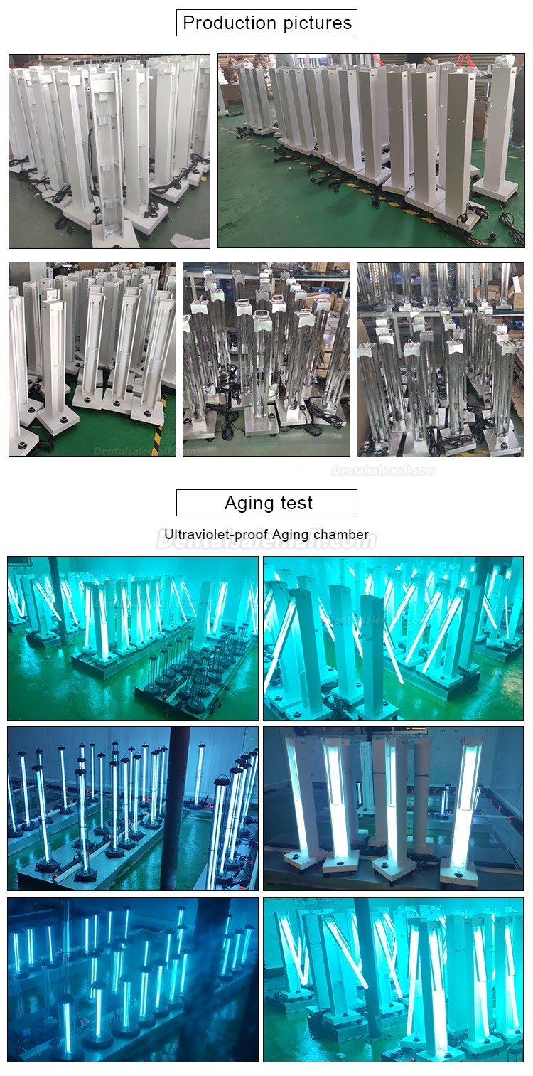 150W Mobile Human Body Induction UV Room Sterilizer Lamp UVC Disinfection light with Radar Sensors