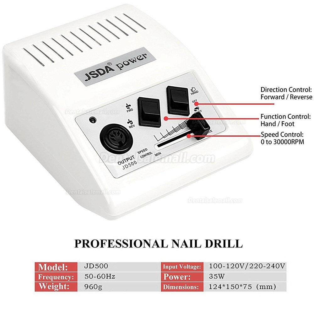 JDSA JD200 Electric Micro Motor Nail Manicure Drill Pedicure Machine 30K RPM