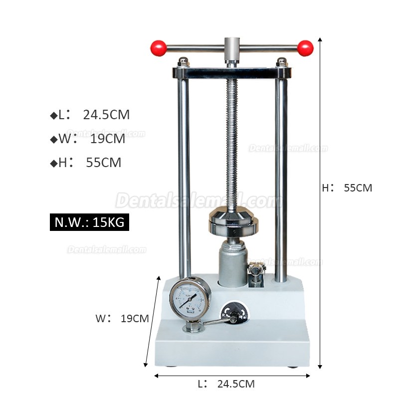 Dental Lab Hydraulic Press Machine Denture Flask Compress 20MPa Working Pressure JG-001