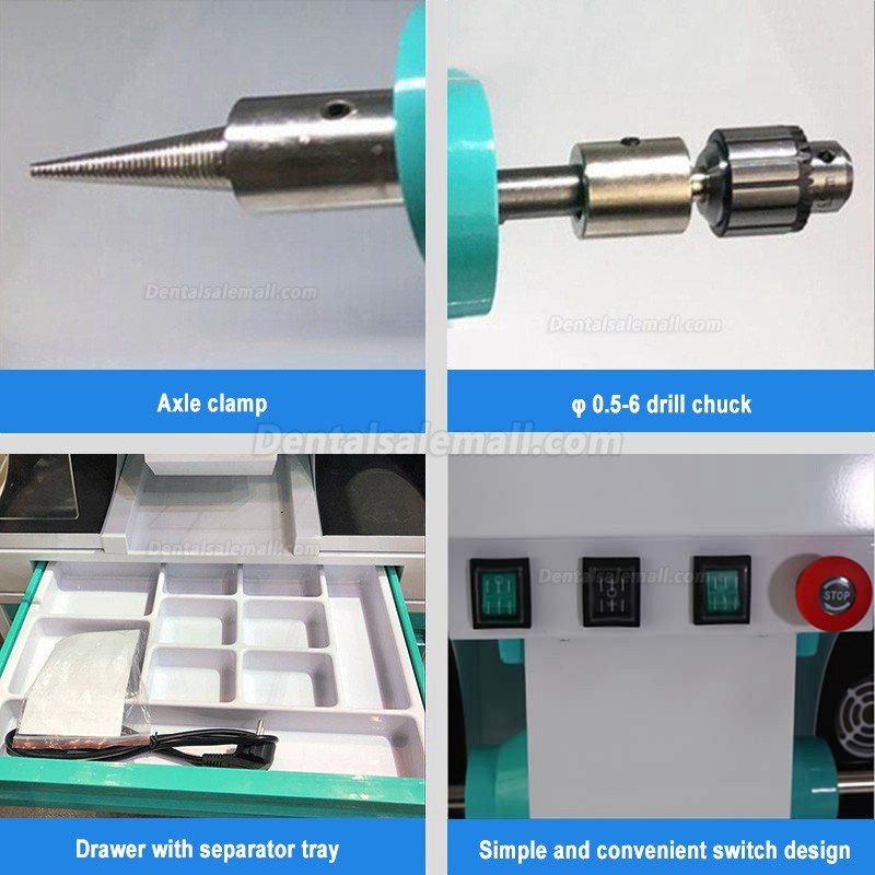 JT-60 Dental Laboratory Buffer Polisher Grinder Machine with Suction and Cooling System