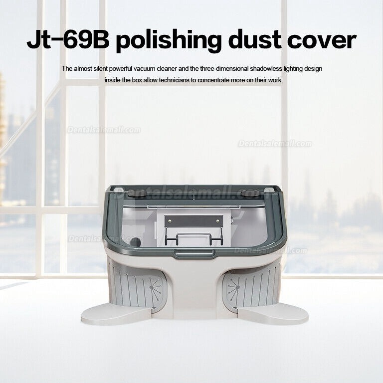 JT-69B 14W Dental Lab LED Sandblaster Vacuum Dust Collector Proof Box & LED Light